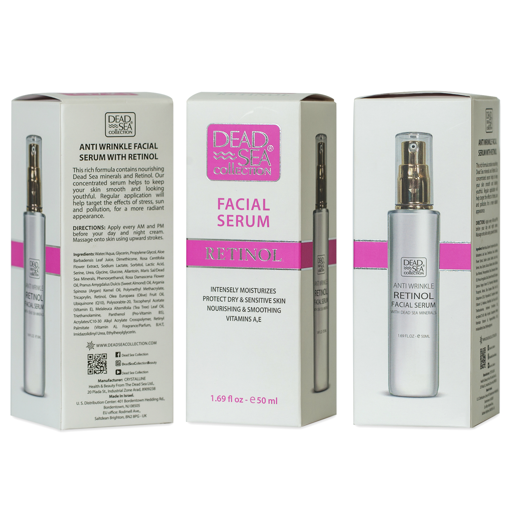 retinol anti wrinkle facial serum with dead sea minerals